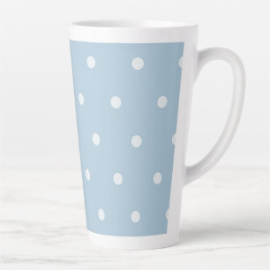 Caneca De Café Latte Padrão de Bolinhas Azul Cozy, Impressão de ponto