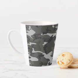 Caneca De Café Latte Padrão de Camuflagem de cinzas, Padrão Militar, Ex