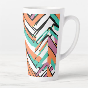 Caneca De Café Latte Padrão de Cevão de Arenque de Cor Negrito