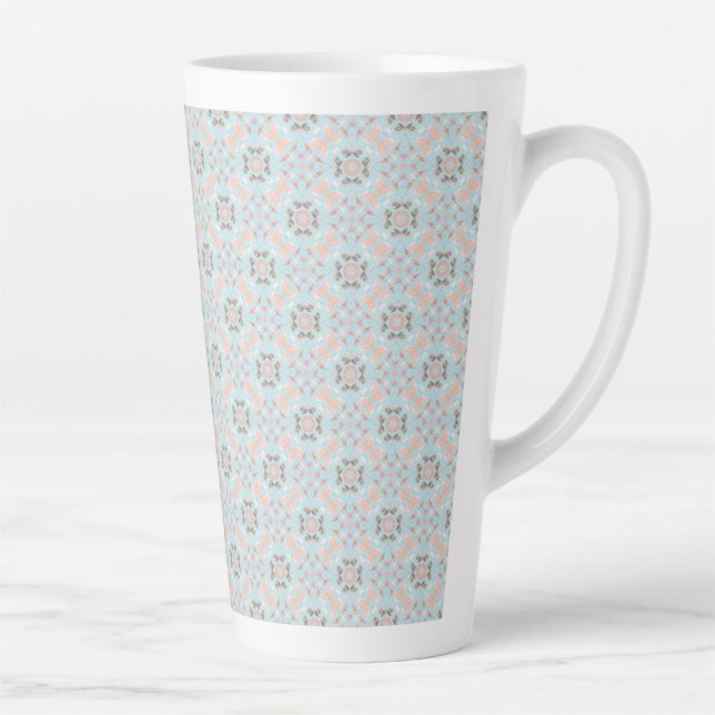 Caneca De Café Latte Padrão de Concha de Mar Sem Costura (Direita)