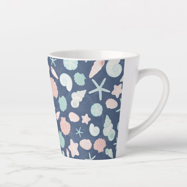 Caneca De Café Latte padrão de conchas (Direita)