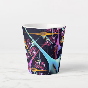 Caneca De Café Latte Padrão de cor de Abstrato de arte moderna, cor-de-