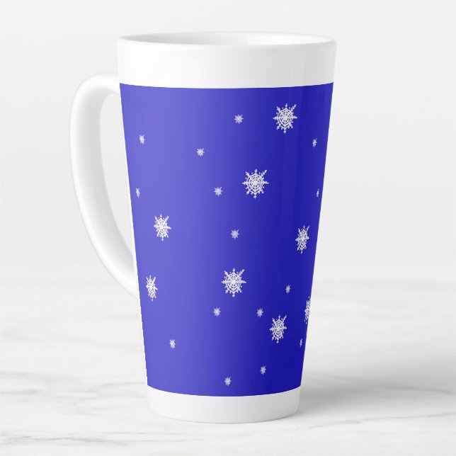Caneca De Café Latte Padrão de dança do floco de neve (Ângulo esquerdo)