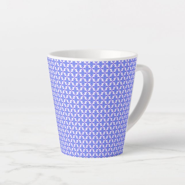 Caneca De Café Latte Padrão de Design Floral (Ângulo direito)