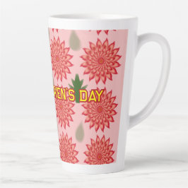 Caneca De Café Latte Padrão de Dia das Mulheres com Flores da Primavera