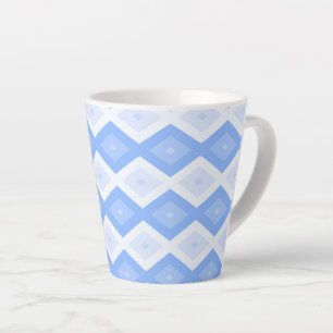 Caneca De Café Latte Padrão de diamante azul pálido