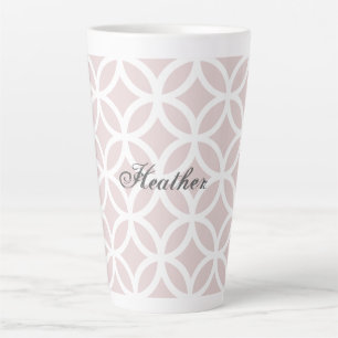 Caneca De Café Latte Padrão de Diamante Rosa Personalizado Lata