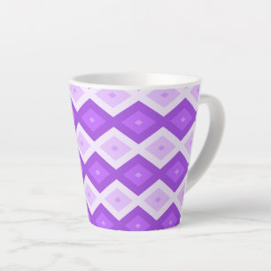 Caneca De Café Latte Padrão de diamante roxo brilhante