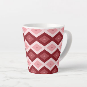 Caneca De Café Latte Padrão de diamante vermelho