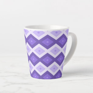 Caneca De Café Latte Padrão de diamante violeta