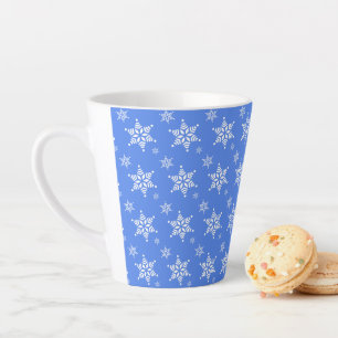 Caneca De Café Latte Padrão de Floco de Neve, Flocos de Neve Brancos, N