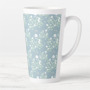 Caneca De Café Latte Padrão de flor selvagem