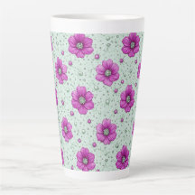 Padrão de Flores Cor-de-Rosa com Gotículas