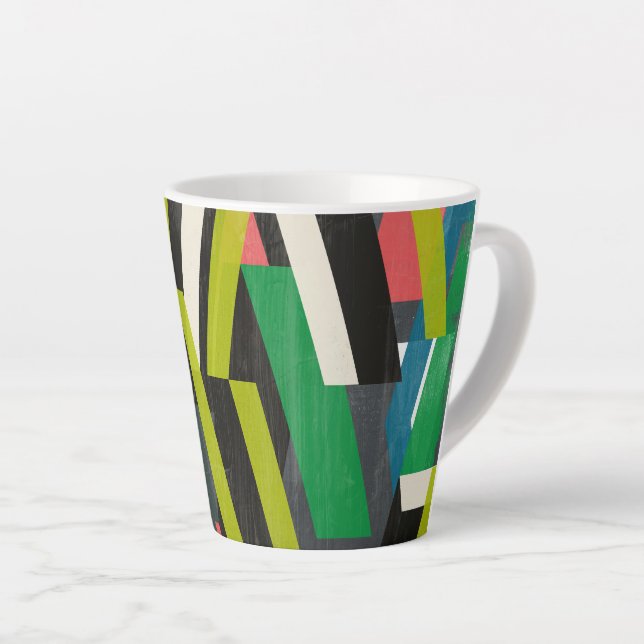 Caneca De Café Latte Padrão de Fluxo de Slipstream Diagonal (Ângulo direito)