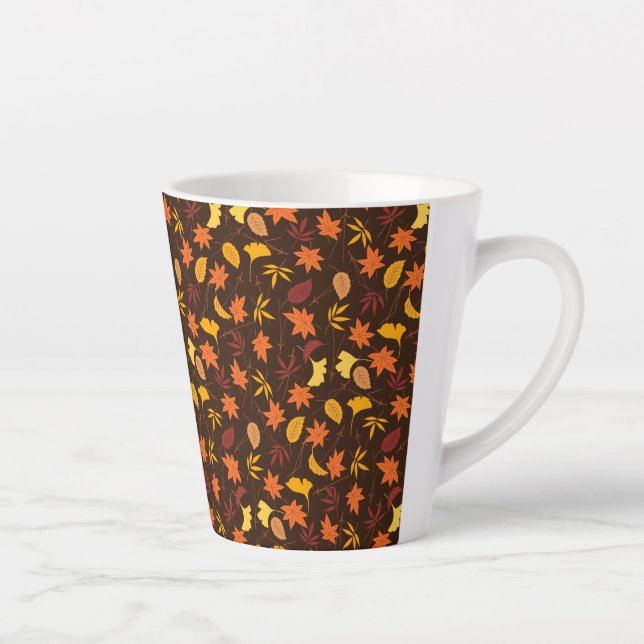 Caneca De Café Latte Padrão de Folhas de Maple-45947 (Direita)