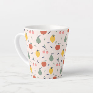 Caneca De Café Latte Padrão de Fruta cômoda