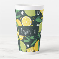 Padrão de Fruta de limão e Limões em verde e amare