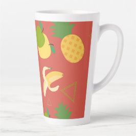 Caneca De Café Latte Padrão de frutas