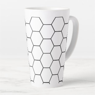 Caneca De Café Latte Padrão de hexágono