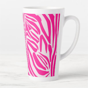 Caneca De Café Latte Padrão de Impressão de Zebra Rosa