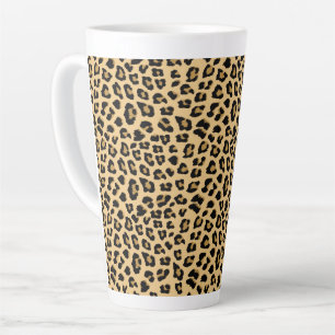 Caneca De Café Latte Padrão de Impressão do Leopardo Cute