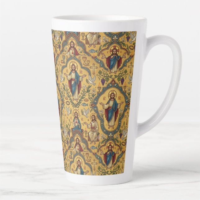 Caneca De Café Latte Padrão de Jesus (Direita)