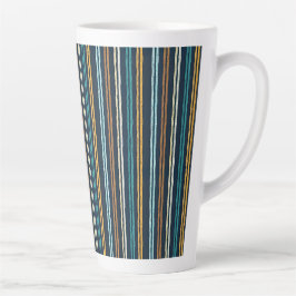 Caneca De Café Latte padrão de Linhas Verticais Abstratas