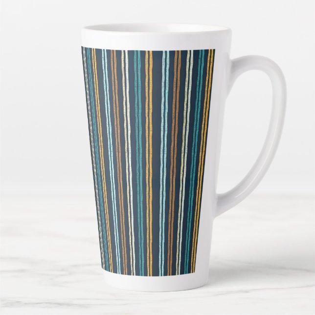 Caneca De Café Latte padrão de Linhas Verticais Abstratas (Direita)