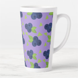 Caneca De Café Latte padrão de mirtilo wow