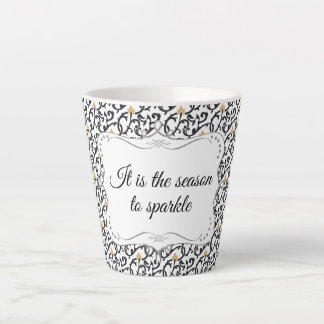 Caneca De Café Latte Padrão de Natal Elegante Personalizado