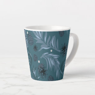 Caneca De Café Latte Padrão de Natal, Pinheiro Neve 12