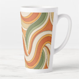 Caneca De Café Latte Padrão de ondas mágicas