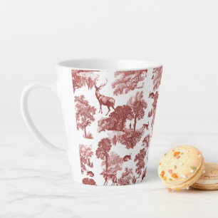 Caneca De Café Latte Padrão de Pão de Pé de Cerveja Vermelha Elegant