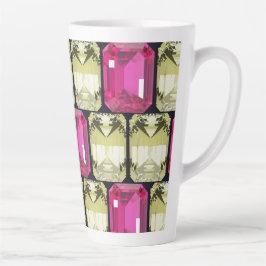 Caneca De Café Latte padrão de pedras quadradas do rico