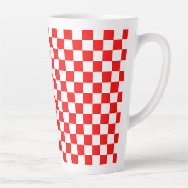 Caneca De Café Latte Padrão de Quadro de Verificação Croata Branco Mode