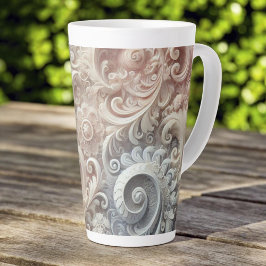 Caneca De Café Latte Padrão de rendas de Pastel de gradiente elegante