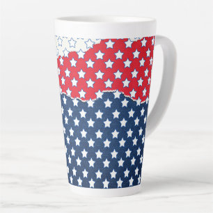 Caneca De Café Latte Padrão de Sinalizador da América das Estrelas Ve