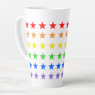 Caneca De Café Latte Padrão de Starry Colorido Moderno