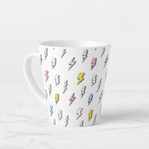 Caneca De Café Latte Padrão de trava de raio da porta branca