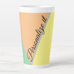 Caneca De Café Latte Padrão de triângulos coloridos dos anos 70   Atrat