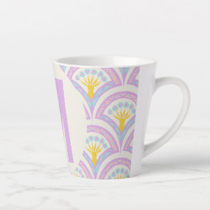 Caneca De Café Latte Padrão de vieira pastel