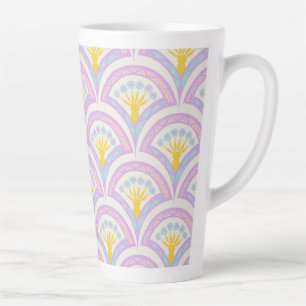 Caneca De Café Latte Padrão de vieira pastel