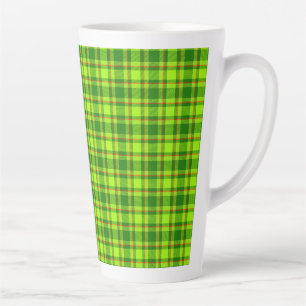 Caneca De Café Latte Padrão de Xadrez Vermelhos Vermelhos Checkered - 5