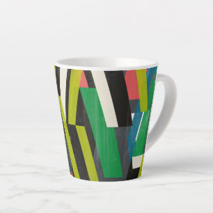 Caneca De Café Latte Padrão Diagonal de Fluxo