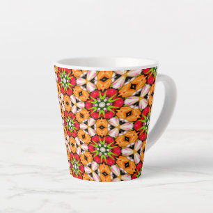 Caneca De Café Latte Padrão do Buquê Tulips
