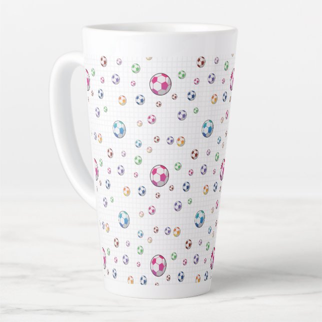 Caneca De Café Latte Padrão do futebol de meta (Ângulo esquerdo)