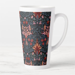 Caneca De Café Latte Padrão Escuro Cabeça de Cobra William Morris