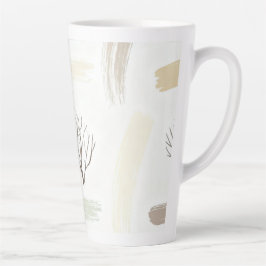 Caneca De Café Latte Padrão Estético de Inverno Minimalista Aconchegant