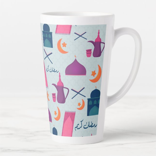 Caneca De Café Latte Padrão Feliz Ramadão (Direita)