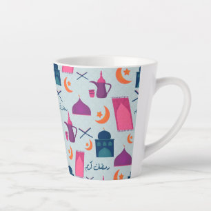 Caneca De Café Latte Padrão Feliz Ramadão